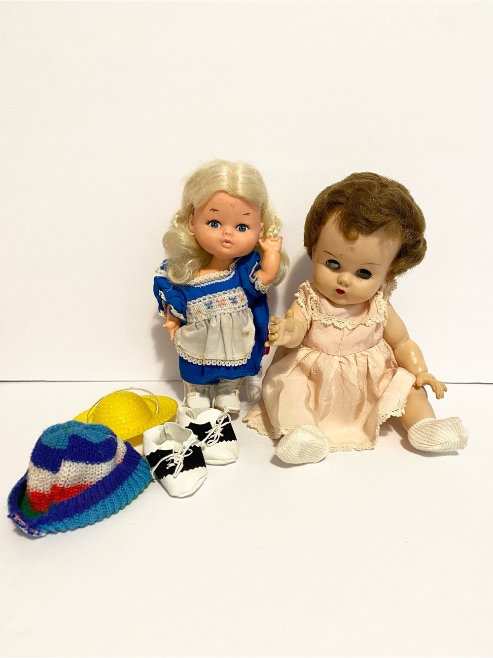 Vintage Baby Doll Lot Toy Bundle Dress Hat Shoes Socks 1970s 70s